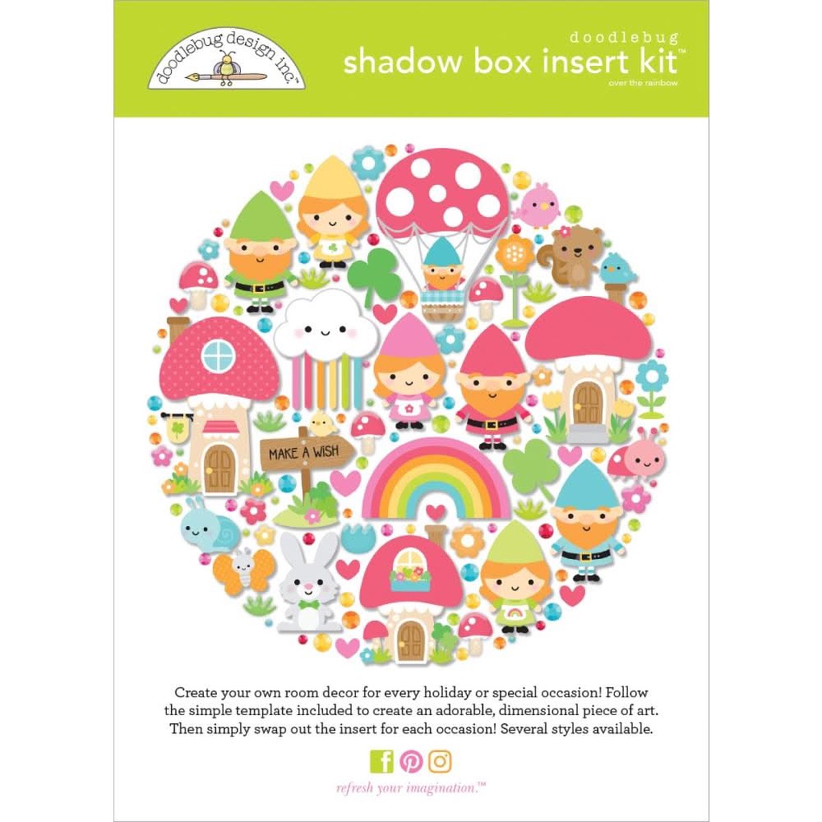 Doodlebug Design Shadow Box Insert Kit - Over The Rainbow*