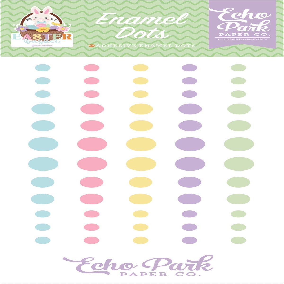 Echo Park Easter Basket Adhesive Enamel Dots 60pc