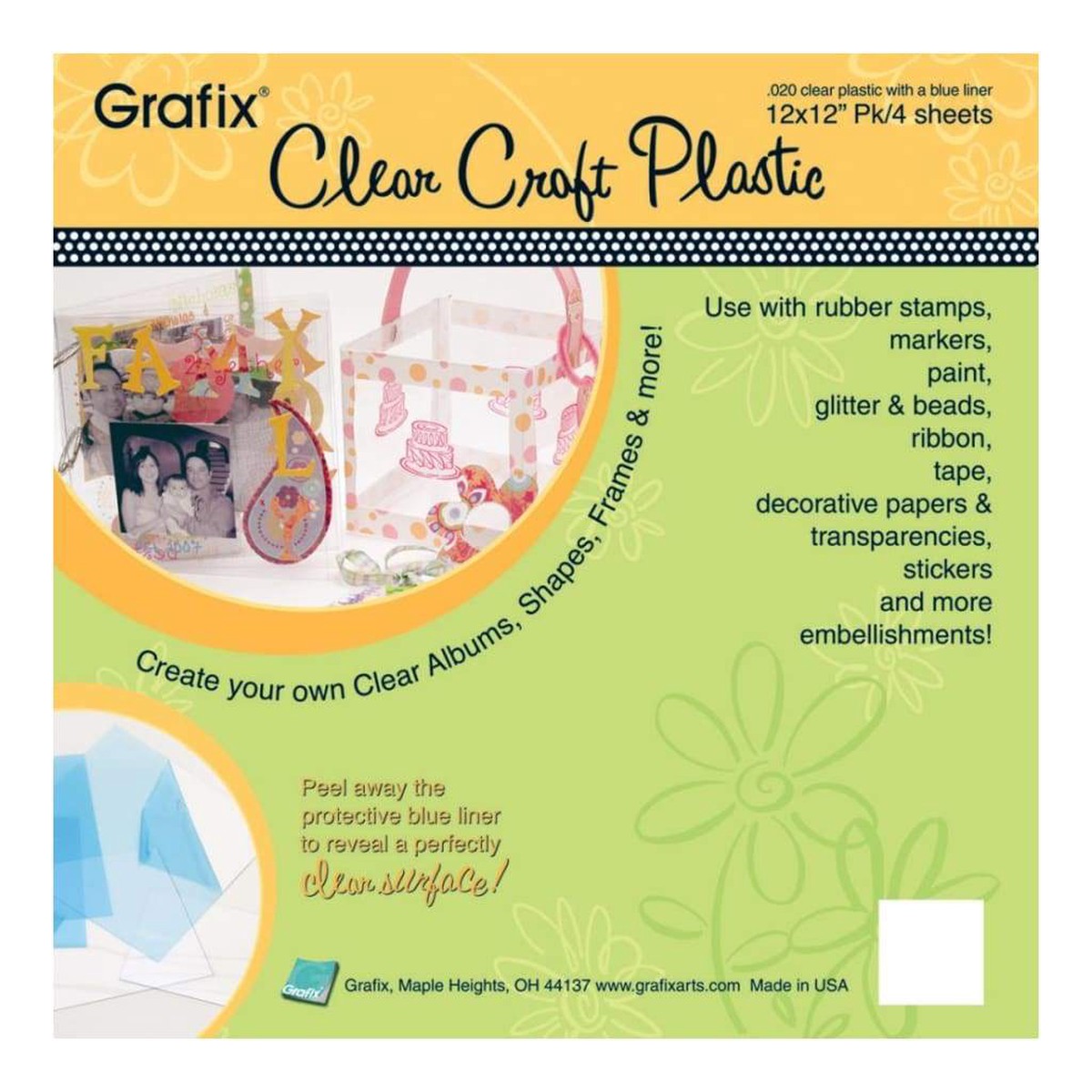 Grafix Craft Plastic Sheets - Clear .020*