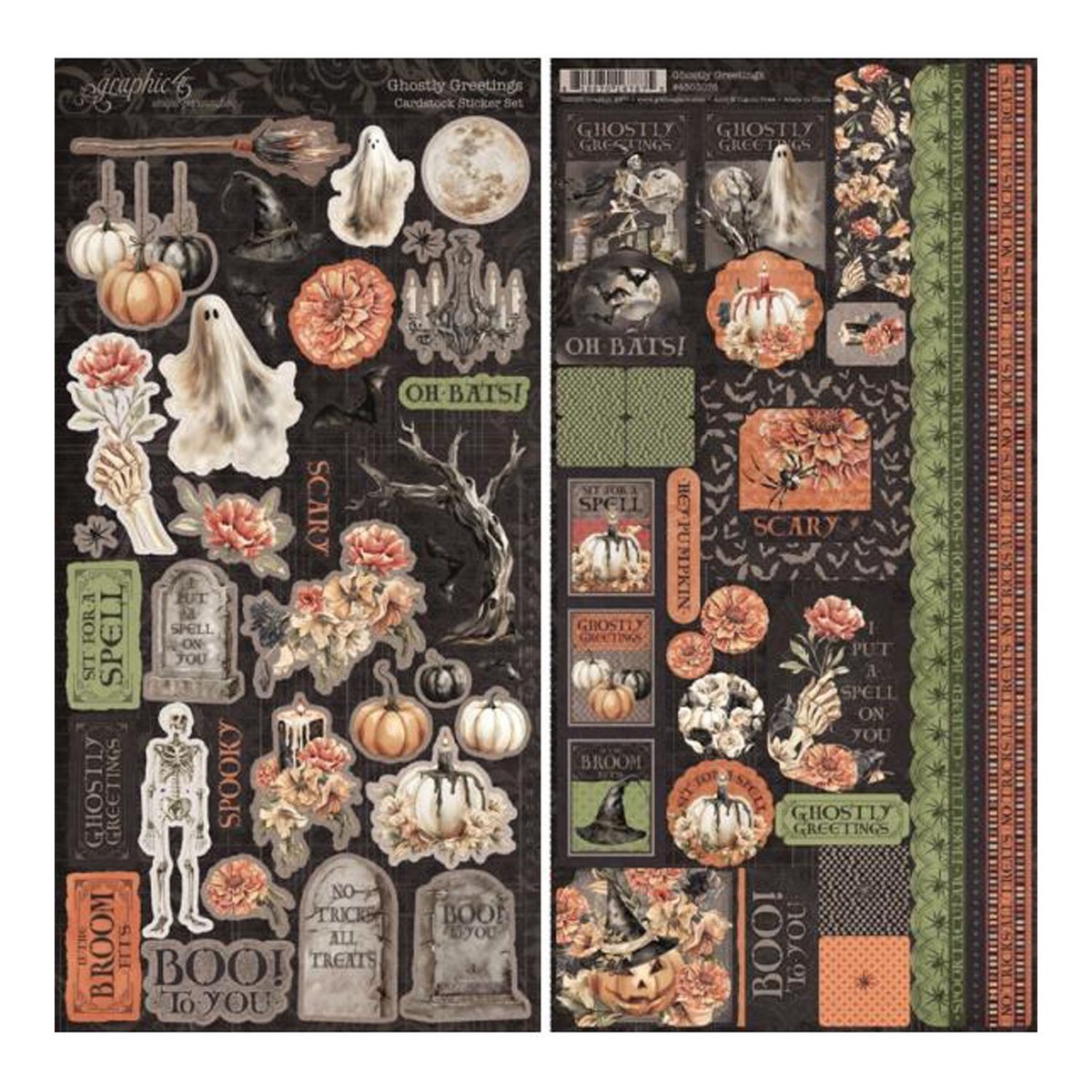 Graphic 45 Ghostly Greetings Sticker Set